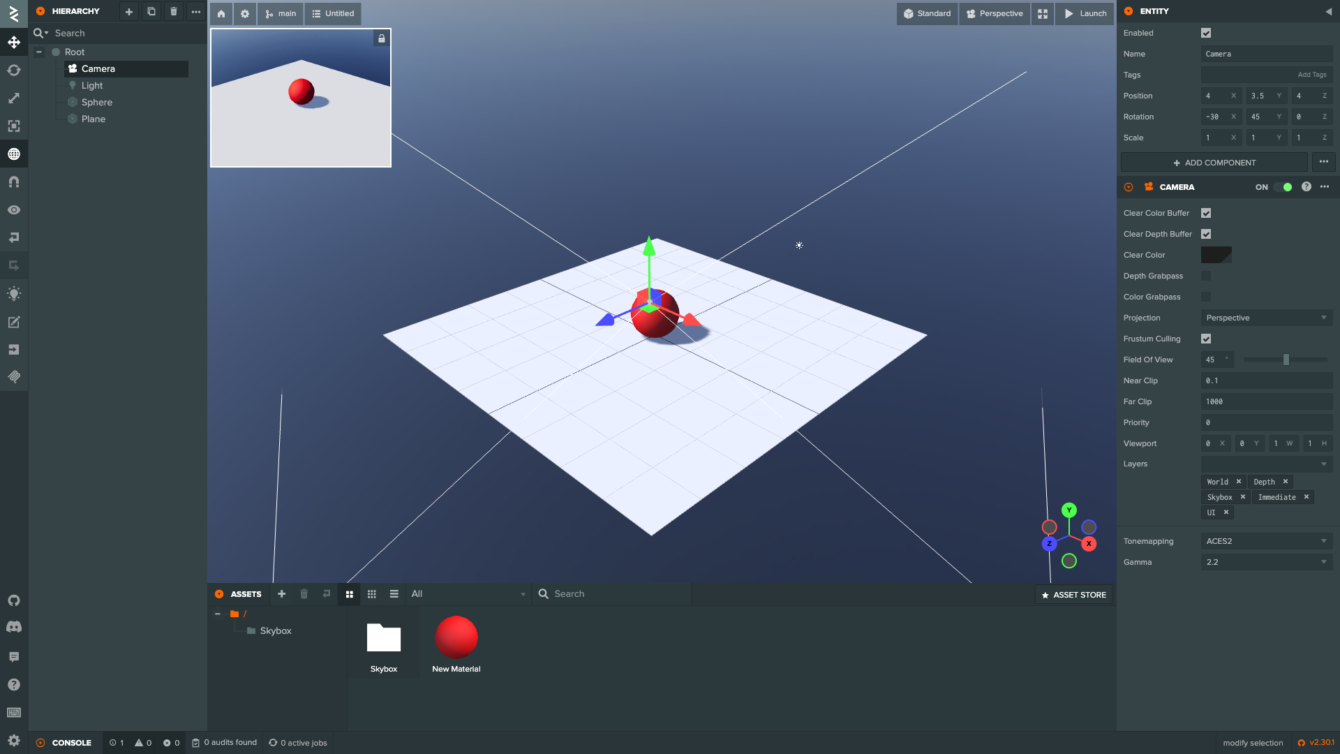 Editor Camera Selected