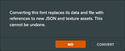 Convert font confirmation